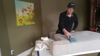 Cleaning upholstery with a Mytee upholstery tool