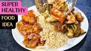 Super Healthy Dinner Recipe /Roasted chicken and vegetables with crispy potatoes