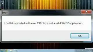 Minecraft LoadLibrary failed with error 193: %1 is not a valid Win32 application