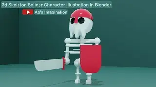 CGI Blender Tutorial | 3d Skeleton Solider illustration in Blender 3.0