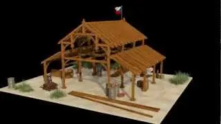 blender 3d architecture wood construction