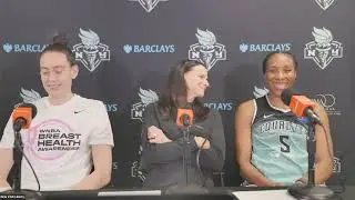 NY Liberty vs Sparks 8/15/24 Post Game W Breanna Stewart, Kayla Thornton & Coach Sandy Brondello