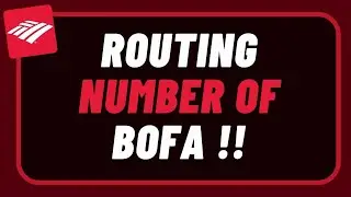 Routing Number of Bank Account Bank of America !