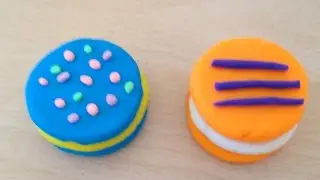 How to paste a food. We make cookies from plasticine. Food for dolls.