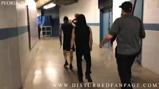 Disturbed making their way to the stage (Peoria, IL) [1/31/19]