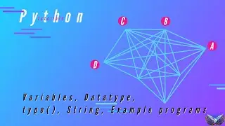 Python Programming: Tutorial 2: Variables, Datatype, type(), String, Example programs