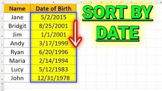 How to Sort by Date in Excel