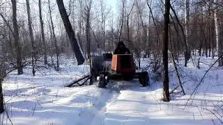 В лес по дрова, самодельный мини трактор.