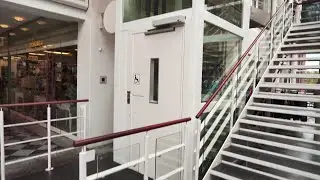R.I.P! 2012 ThyssenKrupp hydraulic elevator without inner doors @ Holte Midtpunkt, Holte, Denmark