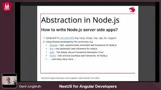 NestJS for Angular Developer - Gerd Jungbluth - Angular Cologne