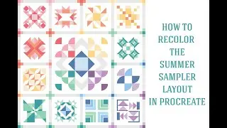 How to Recolor the Summer Sampler Quilt Top Outline in Procreate