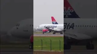 CLOSE UP AirSERBIA Airbus A319 Smooth Landing at Belgrade Airport 🤩 
