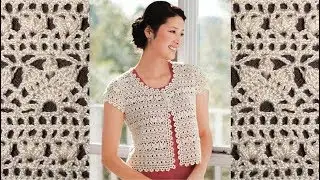 Crochet bolero jacket. Knitting pattern.