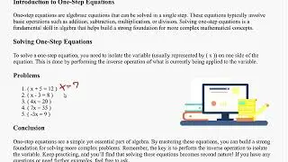 GED/HISET RLA: PASS YOUR TEST (ONE STEP EQUATIONS) 📚📖🎓 #ged #hiset #math  #gedmath