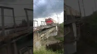 Но а мы вот так проводим лето🌞 Электропоезд ЭД2Т-0036 проезжает мост #поезда #ржд