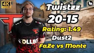 Twistzz (20-15) FaZe vs Monte (Dust2) ESL Pro League Season 23 Stage 2 