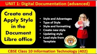 Create and Apply Styles in the document | Digital Documentation | Class 10 Information Technology