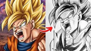 How To Draw Goku Super Saiyan blue - Easy Drawing Ideas For Beginners - Goku Drawing Step By Step