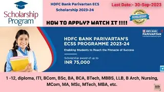 HDFC Bank Parivartan ECS Scholarship 2023 -24 | How to Apply for HDFC Scholarship 2023 skillsPackage