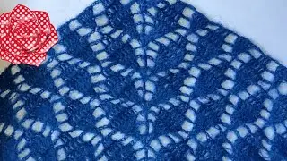 Мк.Вяжем нежную шаль с листьями