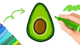 How to draw an avocado? Как нарисовать авокадо? Сomo dibujar un aguacate? 