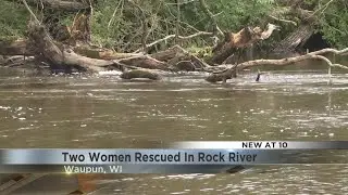 Two women rescued in Rock River after kayaks capsize