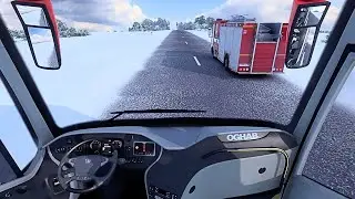 Scania Bus realistic winter driving | Risky Overtaking in a Scania Bus | ETS2