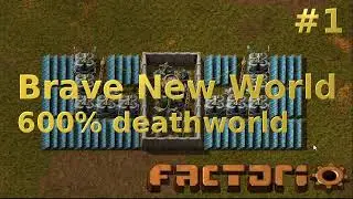 Factorio Brave New World on hardcore mode - 600% deathworld - #1 starter base