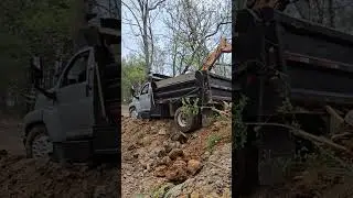 Dump truck crushes culvert