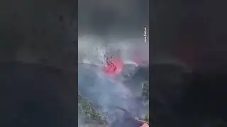 Footage of La Palma Volcano Erupting in the Canary Islands, Spain