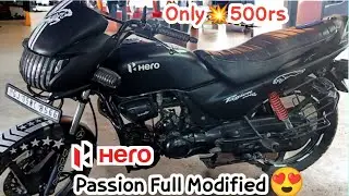 Hero Passion Pro Full Modified 😱😱🤩 || Full Modified Black Matt Wrapping