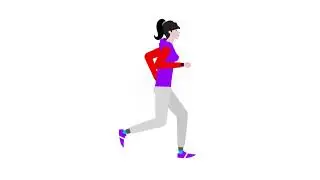 Women running Lottie JSON animation