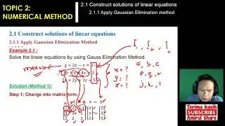 [2.1.1b] #Mathematics-3 - Contoh Pengiraan Gaussian (Kaedah 1)