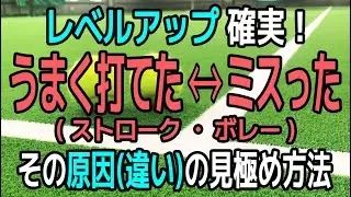 テニスが確実にレベルアップする！ボールをうまく打てたときと打てなかったときの原因(違い)の見極め方法を解説！