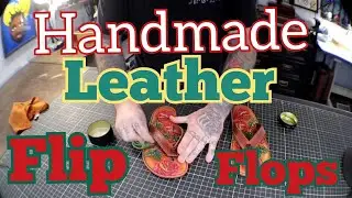 Creating LEATHER Flipflops: Step-by-Step HANDMADE and Rose Painting.