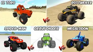 MINECRAFT MONSTER JAM TRUCK vs GTA 5 vs TEARDOWN vs BEAMNG DRIVE vs BRICKRIGS - WHICH IS BEST?