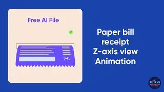 Paper bill receipt z axis view animation using After Effects by cycle animation
