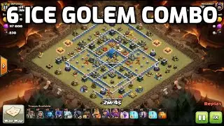 TRY THIS TH12 6 ICE GOLEM, Witch & Bat Combo for 3 Stars