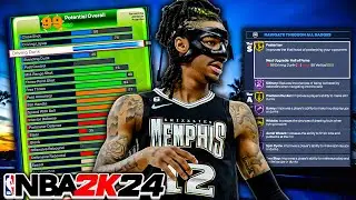 NBA 2K24 JA MORANT BUILD - 95 DUNK, 88 THREE, 92 BALL HANDLE! BEST POINT GUARD BUILD!