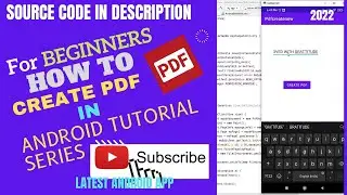 How to Create PDF in Android Studio | Make PDF | Create PDF from User Input  Android Studio