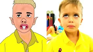 Vlad and Niki Play with balloons | Funny Drawing meme funny cartoon 😂