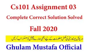 Cs101 Assignment 3 Solution 2020