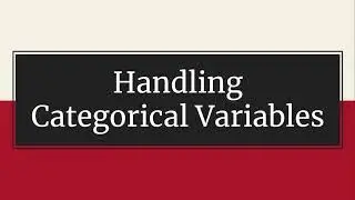Handling Categorical Variables using Pandas || Python for Data Science