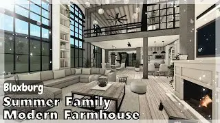 BLOXBURG: Summer Family Modern Farmhouse Speedbuild (interior + full tour) Roblox House Build