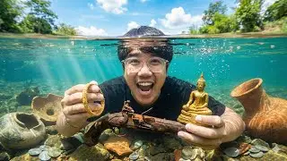 Underwater treasure hunters! Found gold and an antique (real) gun.