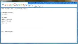 Blinking text in DOS, compiled with Turbo C C Code Example