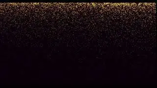Falling gold particles on a dark background, golden rain. Video background. Beautiful screensaver.