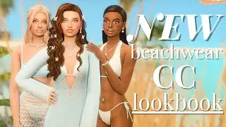 🐚🥥NEW Maxis Match Beachwear Lookbook | Dreamy CC Swimsuits & Accessories! | The Sims 4 🥥🐚