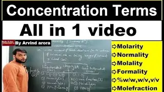 Concentration Terms And Molarity NEET 2023 Some Basic Concepts Of Chemistry By Arvind Arora L-6