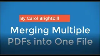 How to Merge Multiple PDF Files into One File